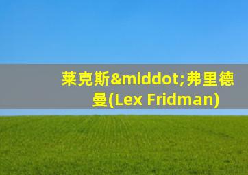 莱克斯·弗里德曼(Lex Fridman)